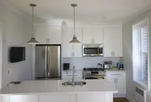 Kitchen Design in White Plains, NY, a transitional Kitchen style with white shaker doors.